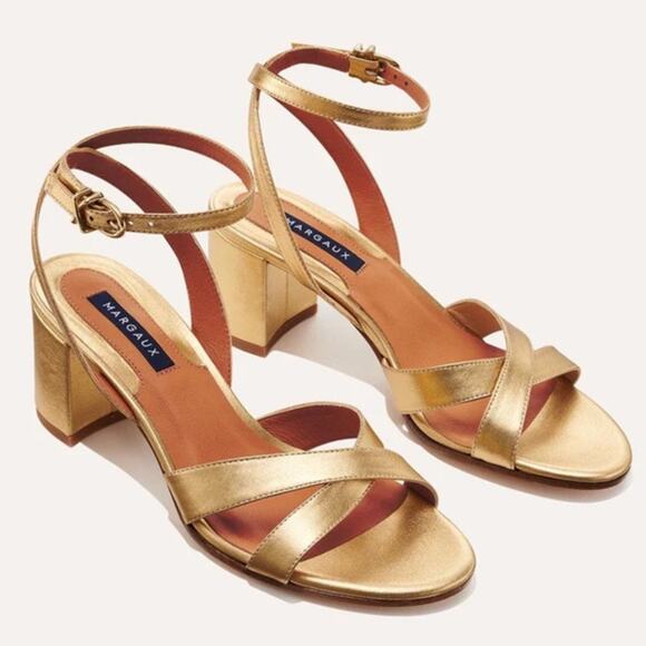 Margaux The City Sandal in Gold Nappa Size 37.5M - Picture 2 of 10